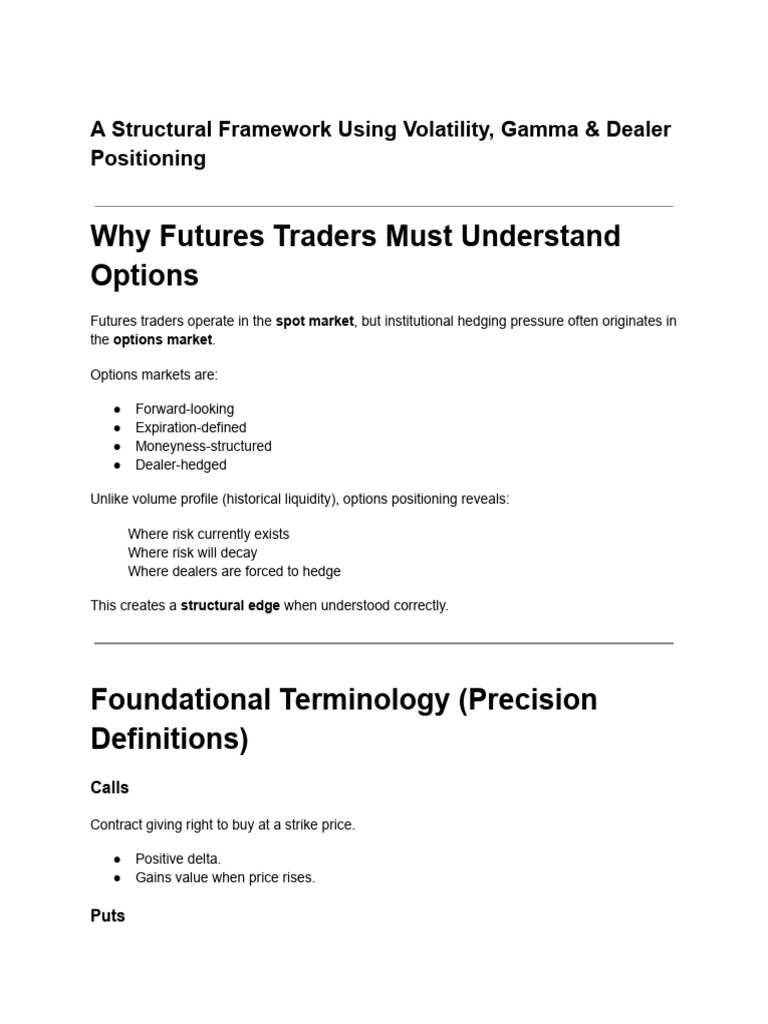 A Structural Framework Using Volatility & Gamma | PDF | Greeks (Finance ...