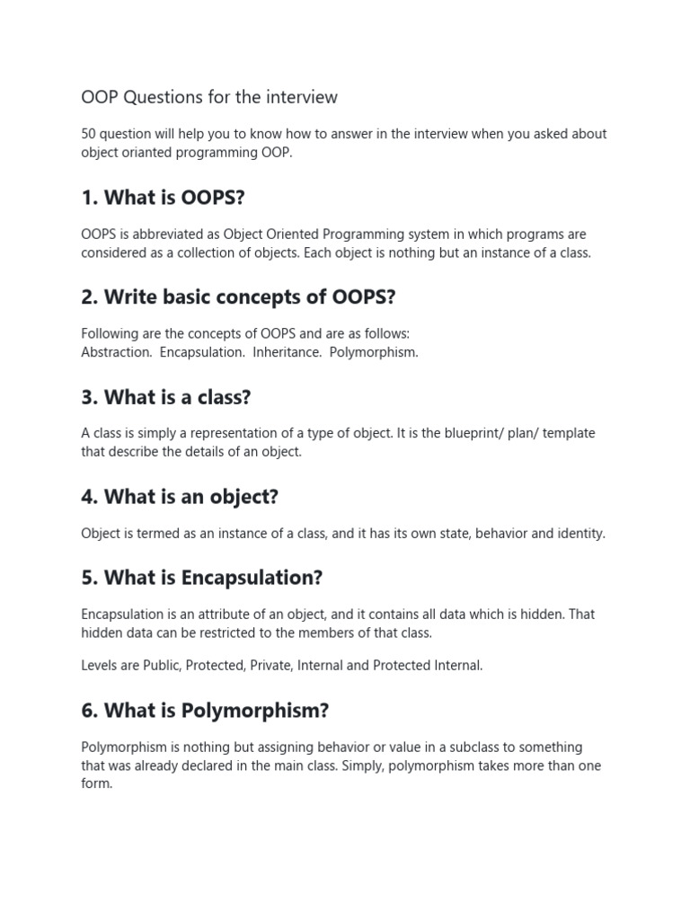 Oop Qa | PDF | Method (Computer Programming) | Inheritance (Object ...