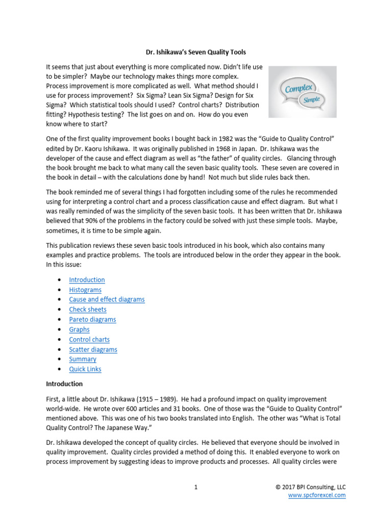 Dr. Ishikawa Seven Quality Tools | PDF | Scatter Plot | Histogram