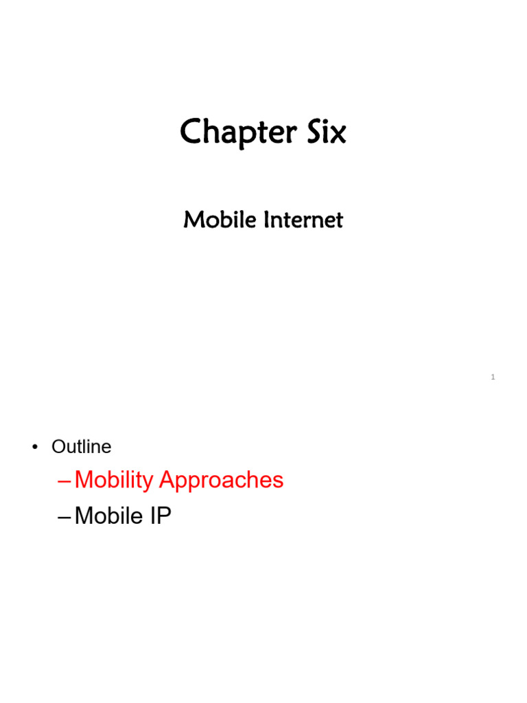 Chapter 6 - Mobile Internet - New | PDF | Computer Network | Internet ...