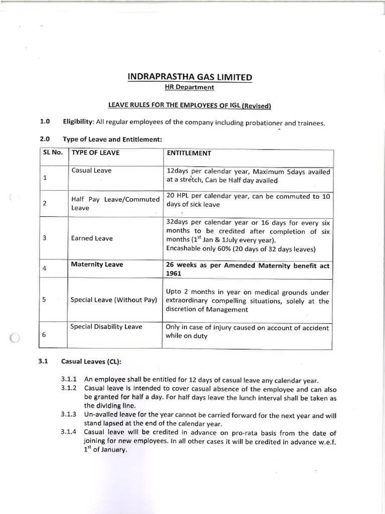 Revised Leave Rules | PDF