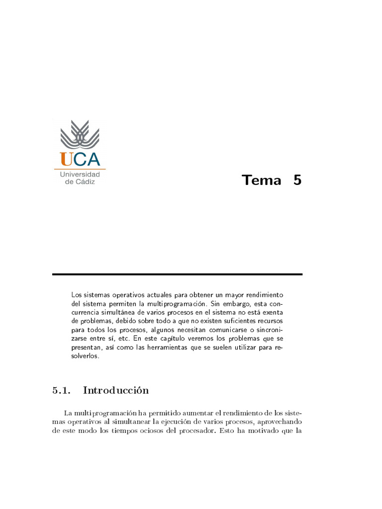 Apuntes So1 Tema5 | PDF | Algoritmos | Concurrencia (informática)