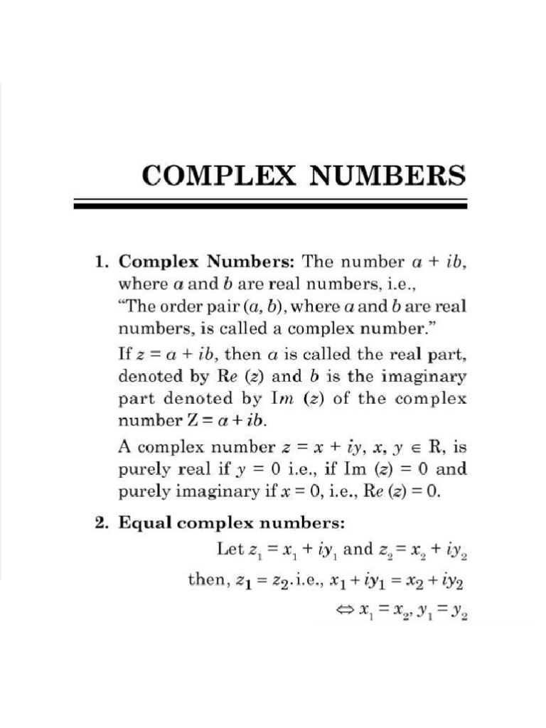 Complex Numbers | PDF