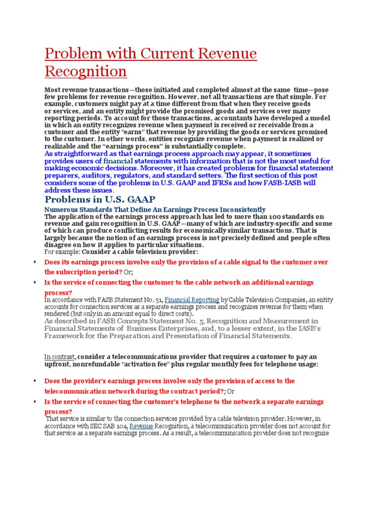 Problems in Revenue Recognition | PDF | Financial Accounting Standards ...