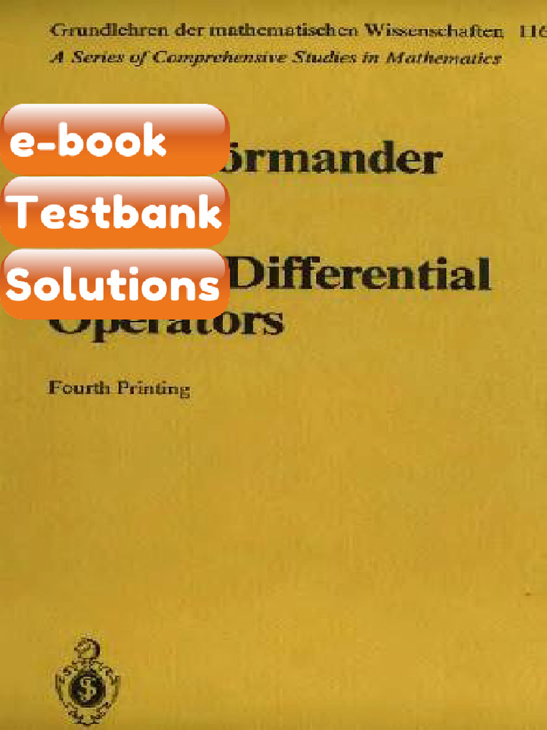 Ebook & Testbank Linear Partial Differential Operators | PDF ...