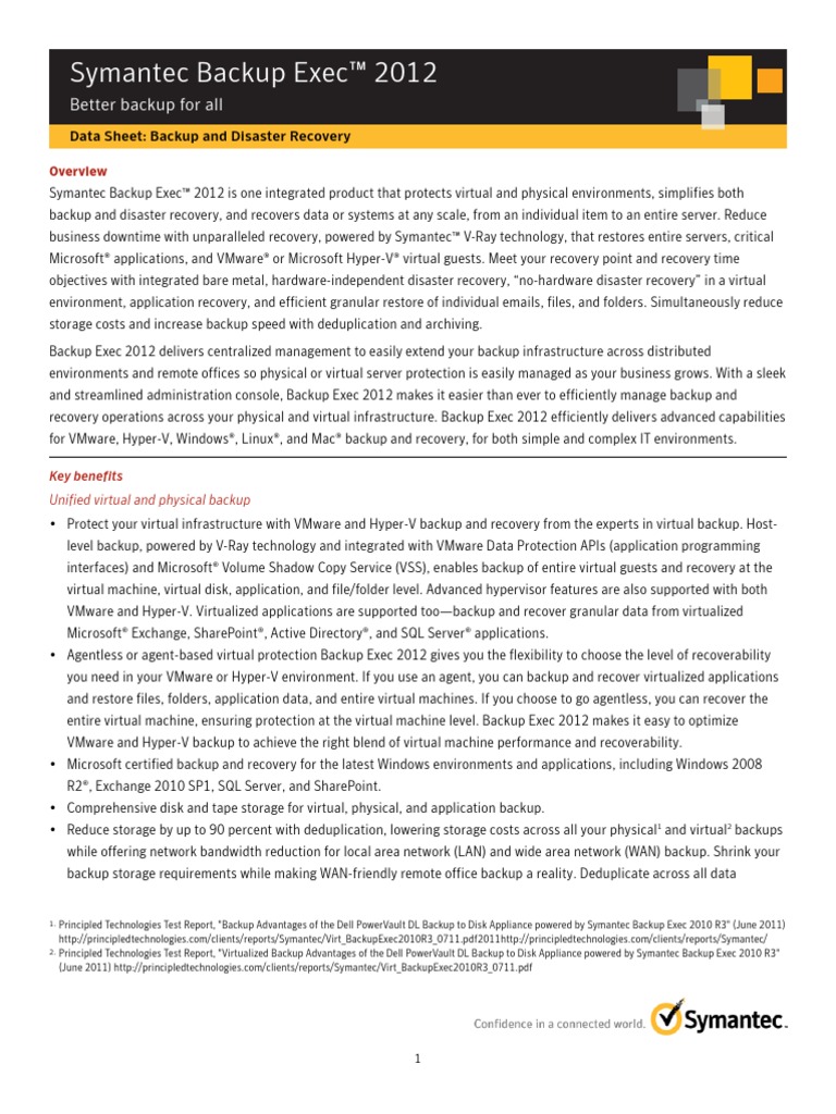 BackupExec2012Overview 0112 Uk | PDF | Business