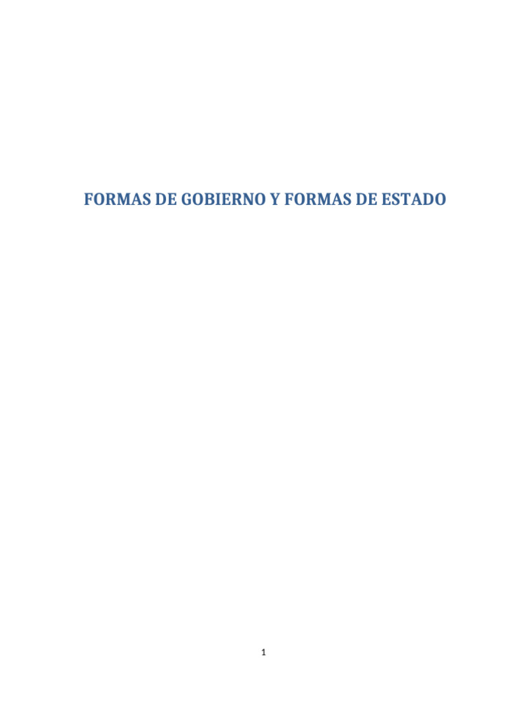 Formas de Gobierno y Del Estado-1 | PDF | Autoritarismo | Gobierno