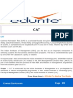 Page: 1/3: Scope:-CAT Is Conducted by The Indian Institutes of Management As A Pre-Requisite For