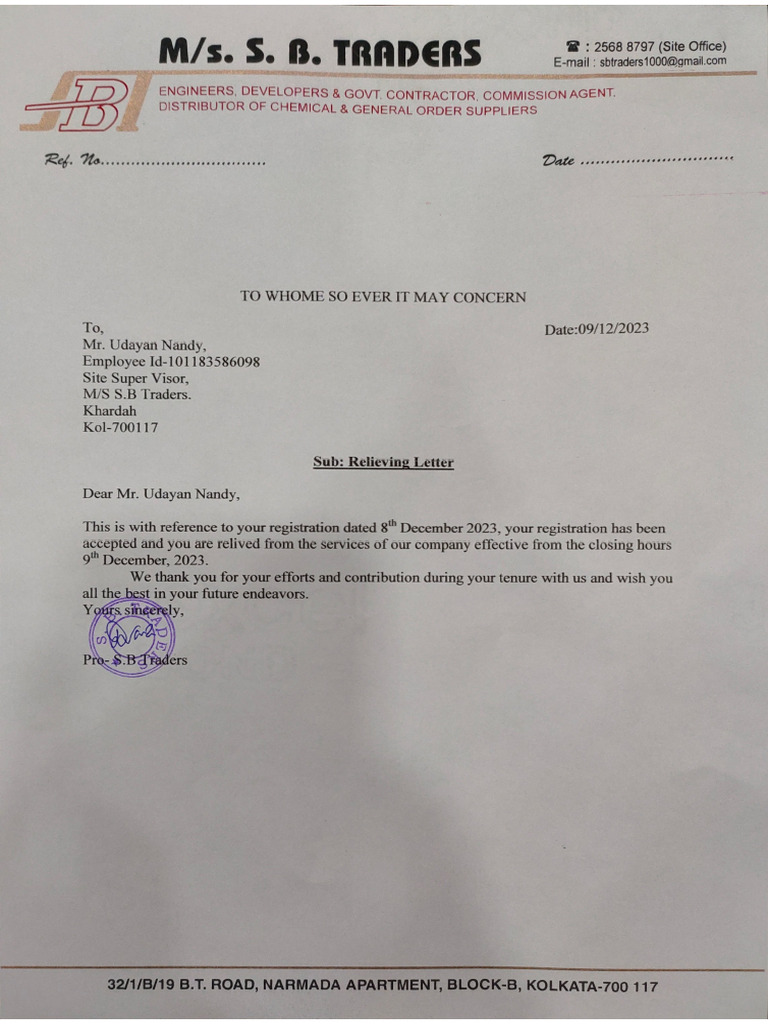 Reliving Letter | PDF