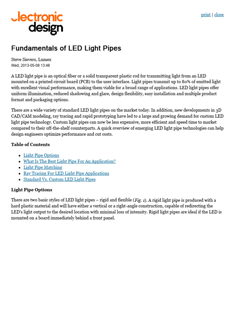Fundamentals of Led Light Pipes | PDF