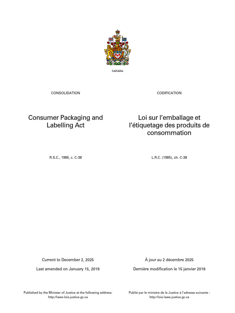 Consumer Packing and Labelling | PDF