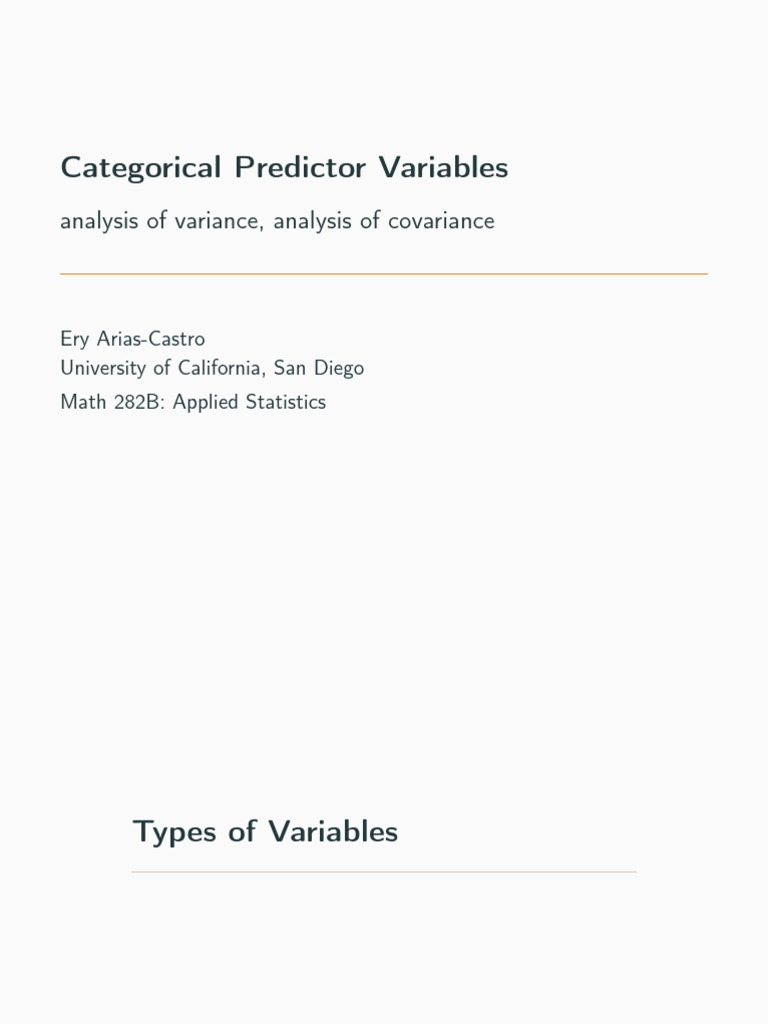 Part02 Categorical Predictors | PDF | Linear Regression | Dependent And ...
