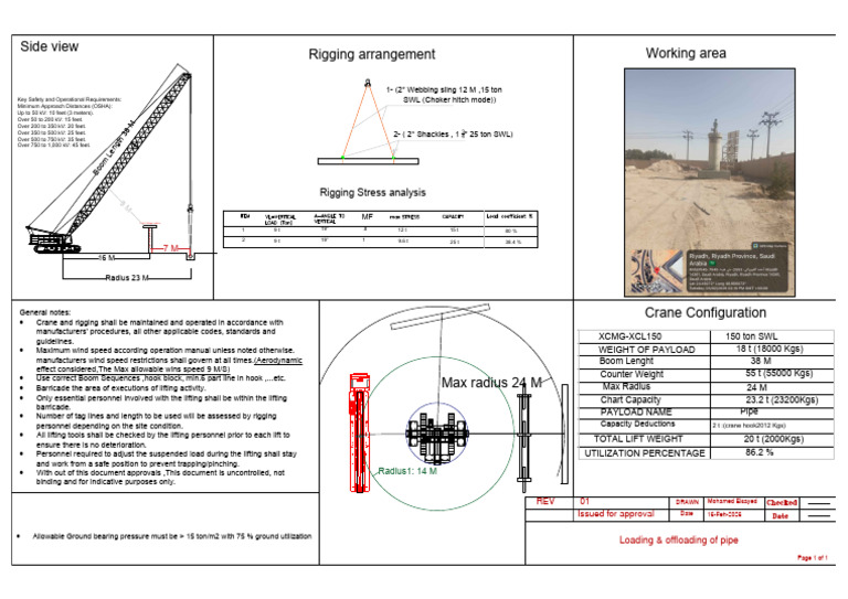Loading & Offloading of Pipe 18 Ton Using XLC150 | PDF | Crane (Machine)