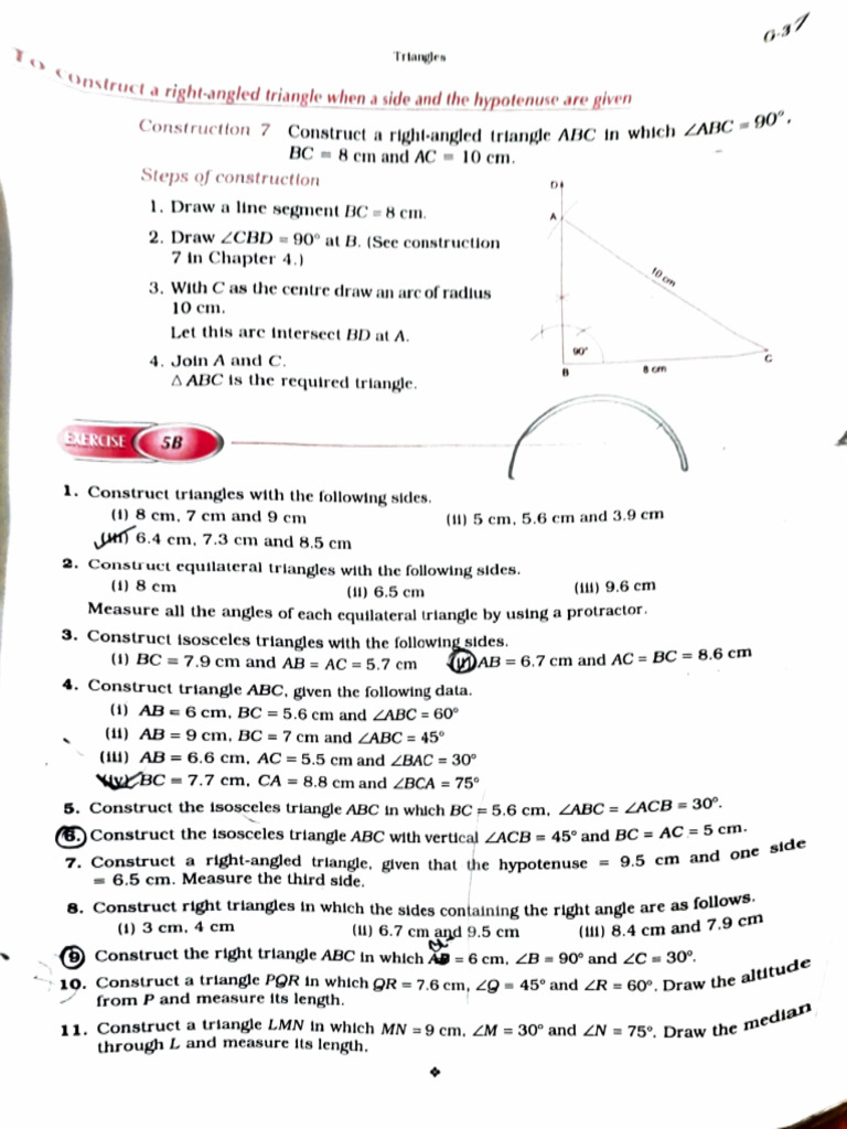 Construction of Triangles | PDF | Triangle | Trigonometry