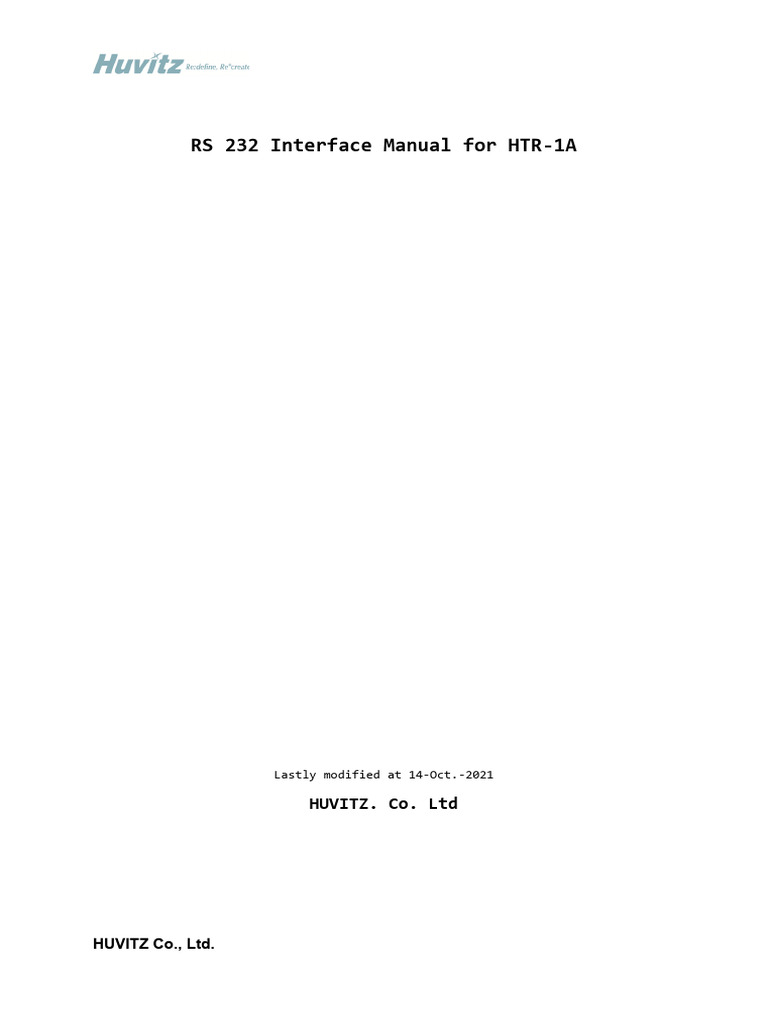RS232InterfaceManualforHTR 211014 | PDF | Data Transmission ...
