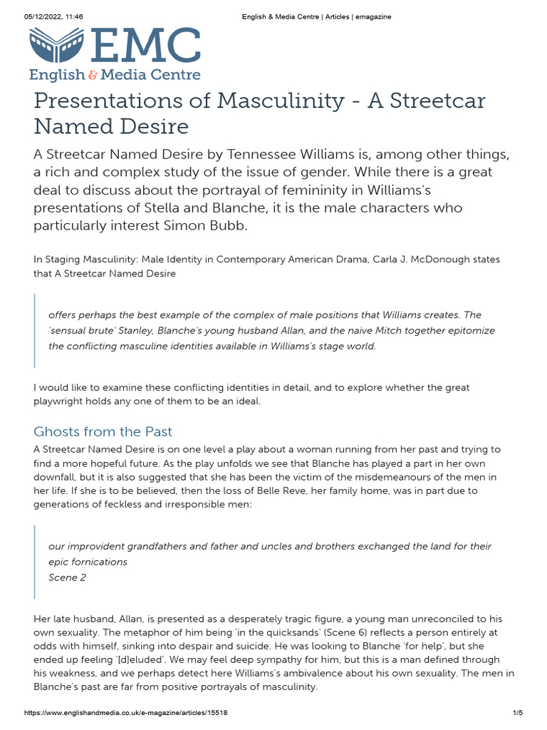 Presentations of Masculinity | PDF