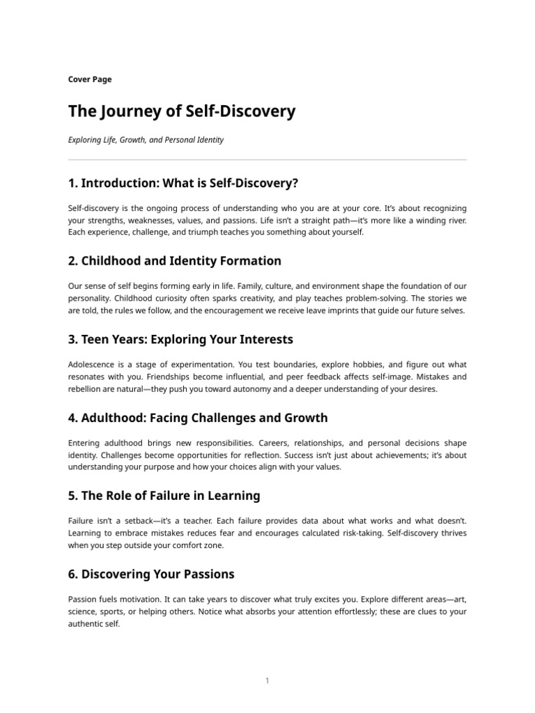 Pdf1 Scribd Self Discovery | PDF | Adolescence | Mindfulness