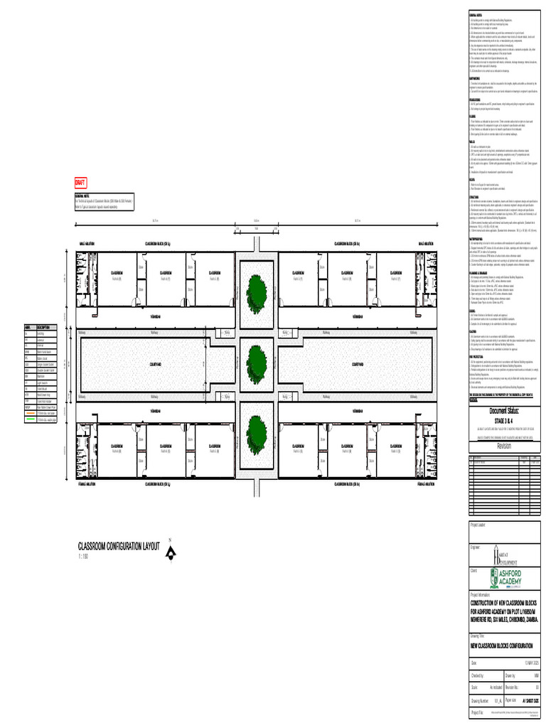 AA CB3 Classroom Block Layout - 2025 05 13 | PDF | Wall | Foundation ...