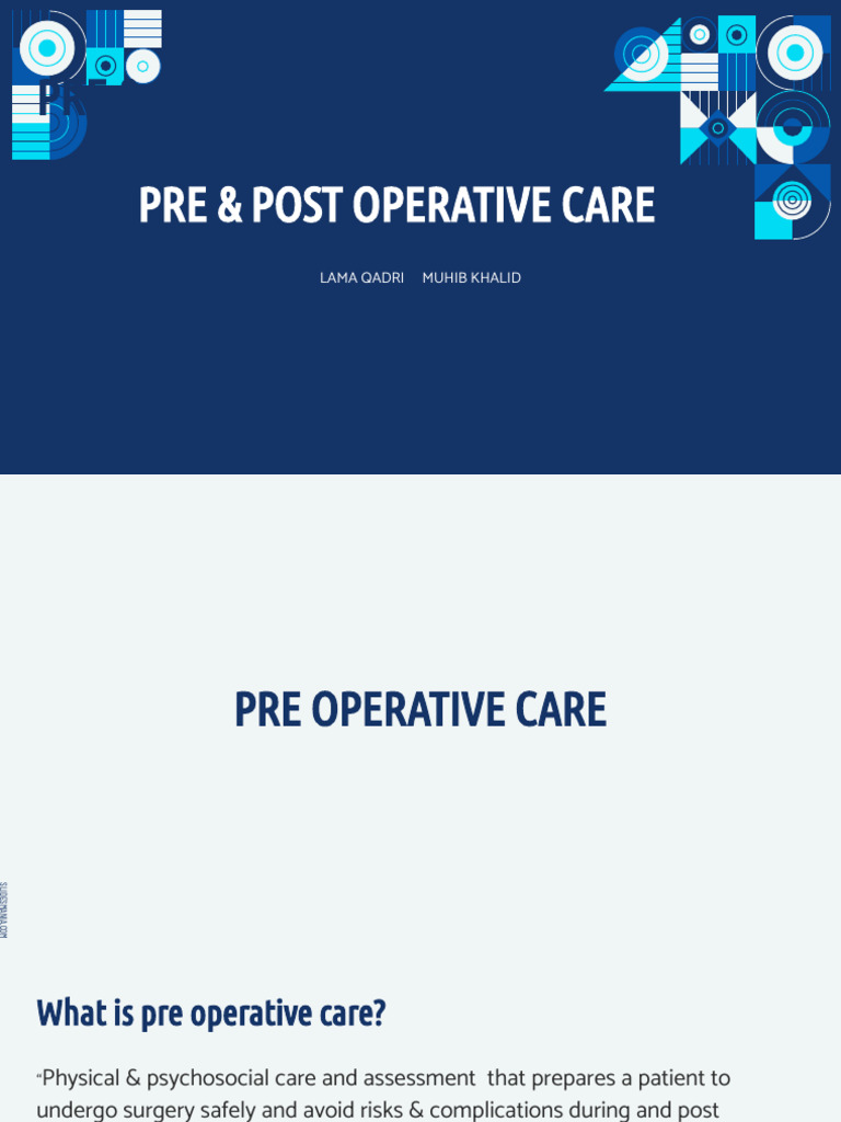 Pre Post Operative Care | PDF | Gynaecology | Sepsis