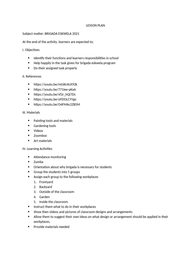 Lesson Plan In-Wps Office | PDF