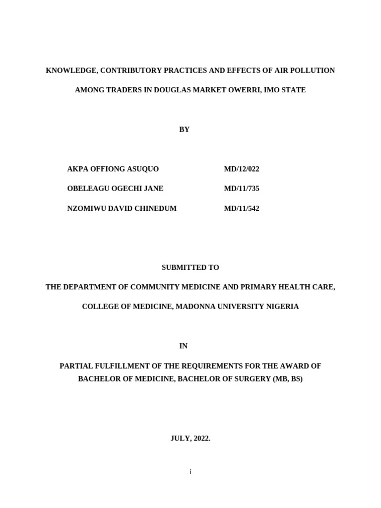 Air Pollution Project Work | PDF | Air Pollution | Atmosphere Of Earth