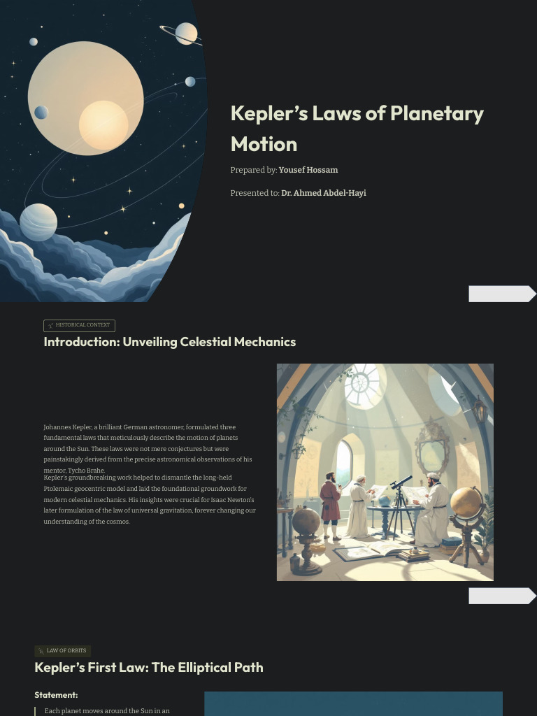 Kepler's Laws of Planetary Motion | PDF | Orbit | Apsis