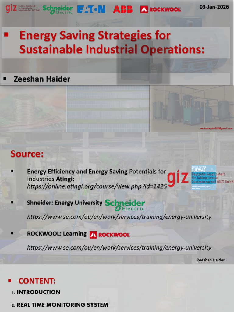 Energy Saving Strategies For Sust. Industrial Operations | PDF ...