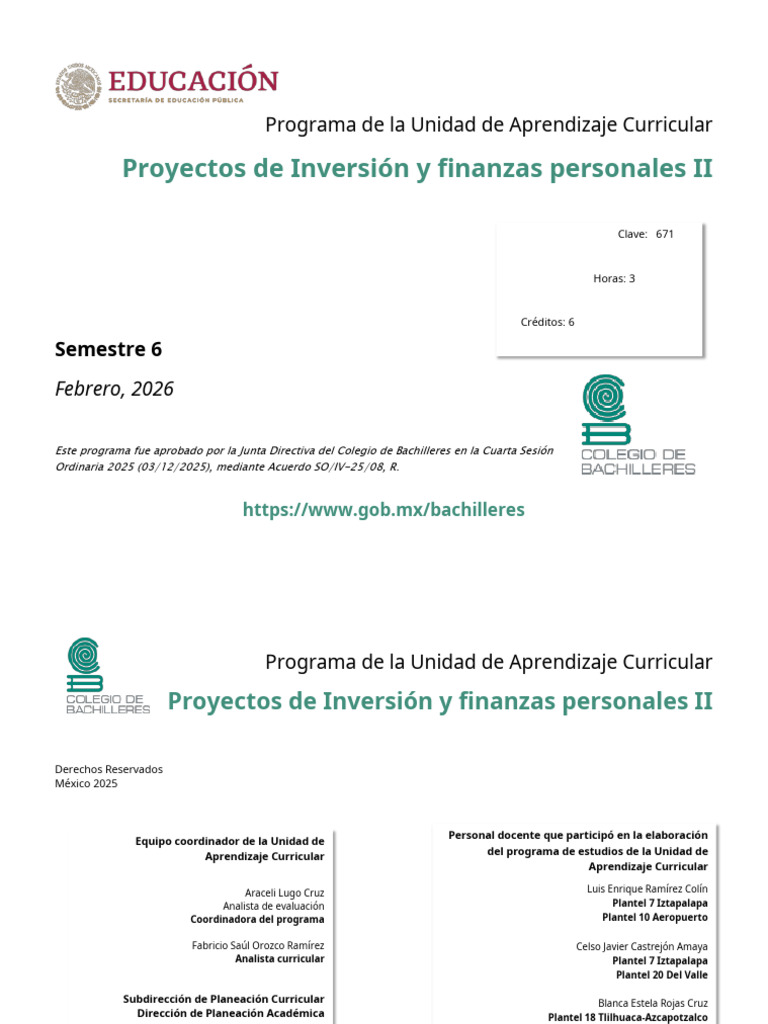 5 Proyectos de Inversion y Finanzas Personales II | PDF | Plan de ...