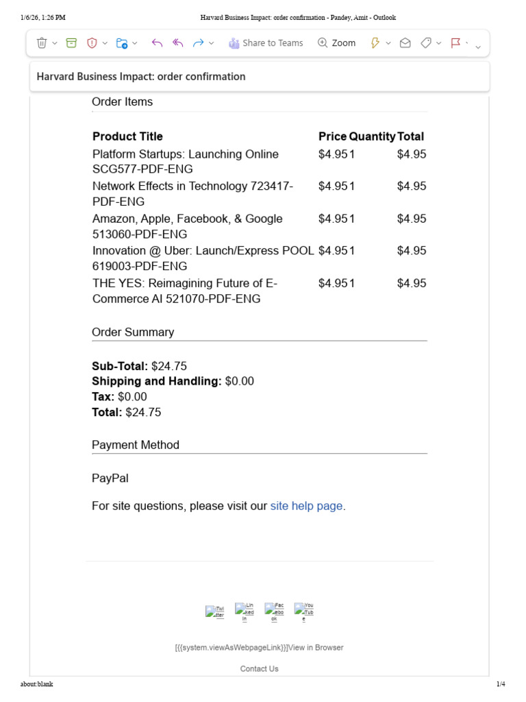Invoice Harvard BOOK | PDF