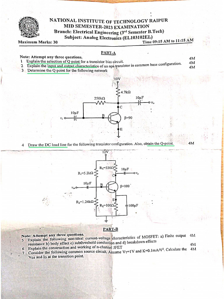 All 3rd Sem PYQs | PDF | Power Station | Electricity