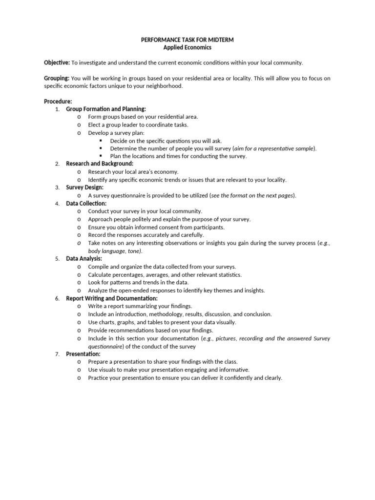 Midterm Performance Task | PDF | Survey Methodology | Statistics