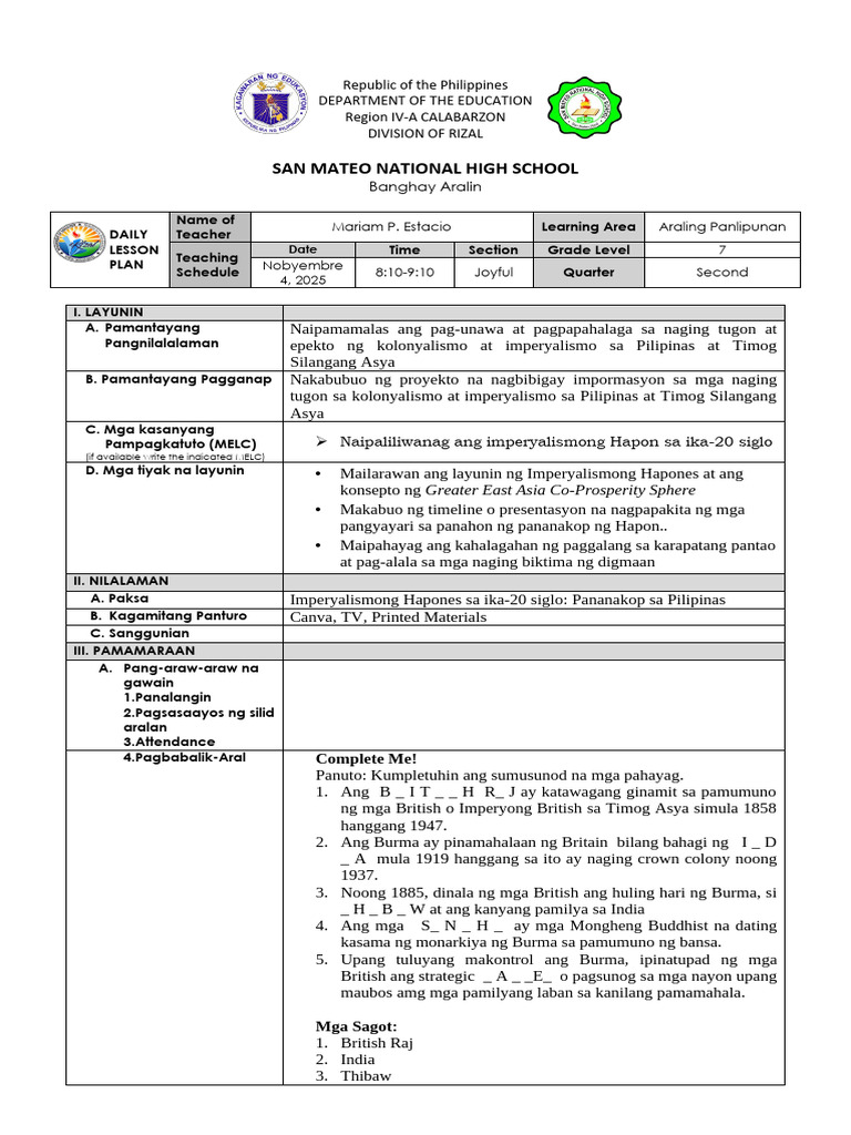 Demo Teaching | PDF