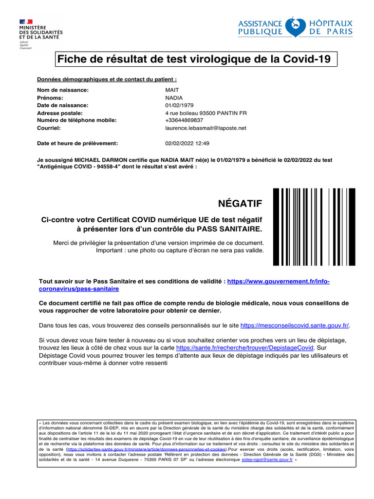 Ont Doormodule Patient Viewer&Command Open Covid Negative Report&Is Not ...