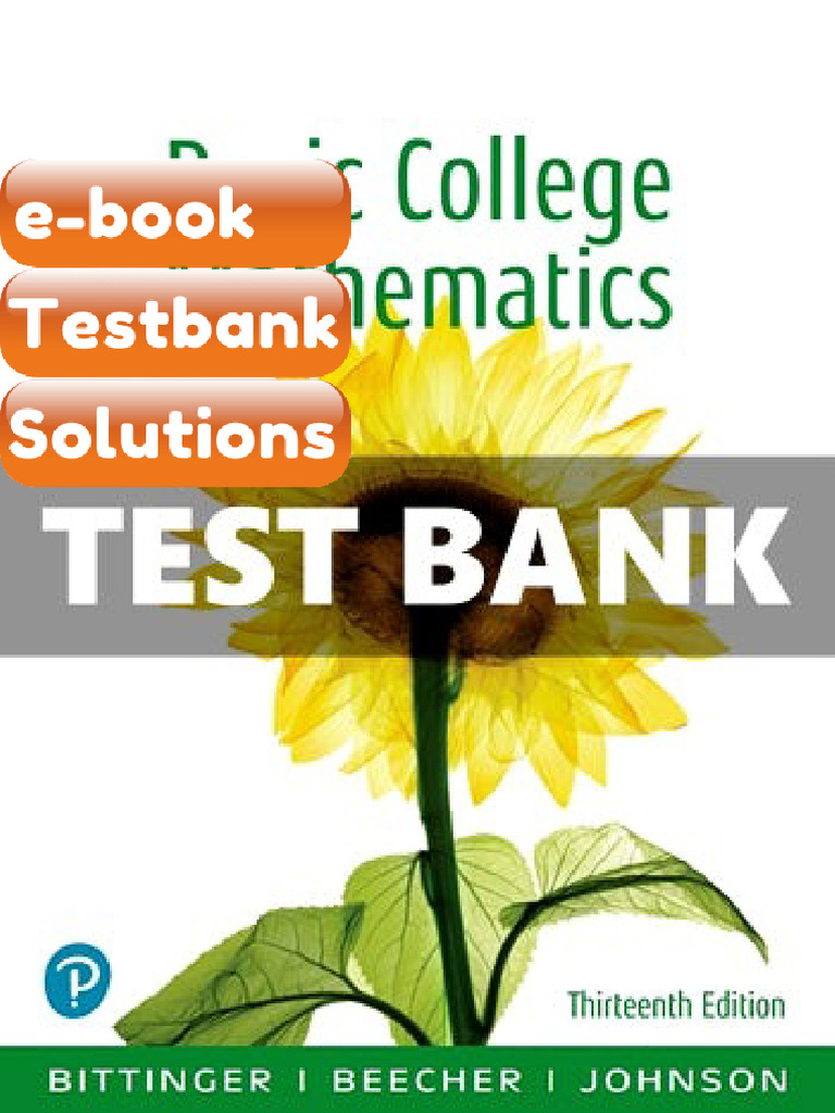 Ebook & Testbank Basic College Mathematics 13th Edition Bittinger | PDF ...