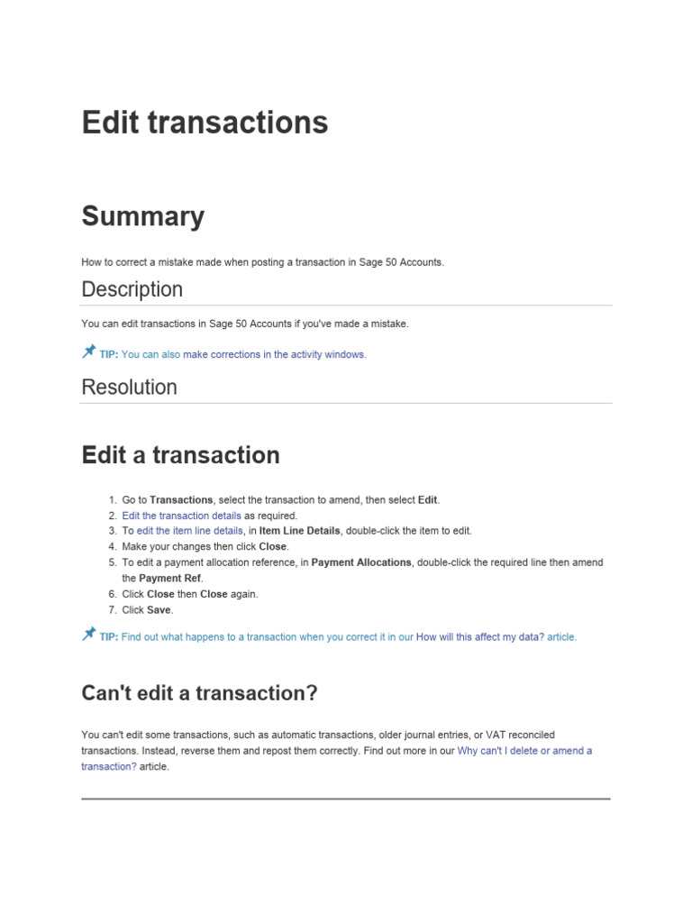 Edit Transactions | PDF