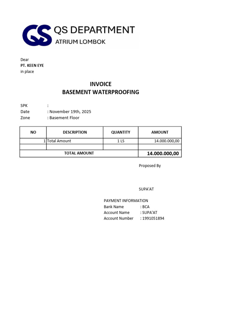 Invoice Waterproofing | PDF