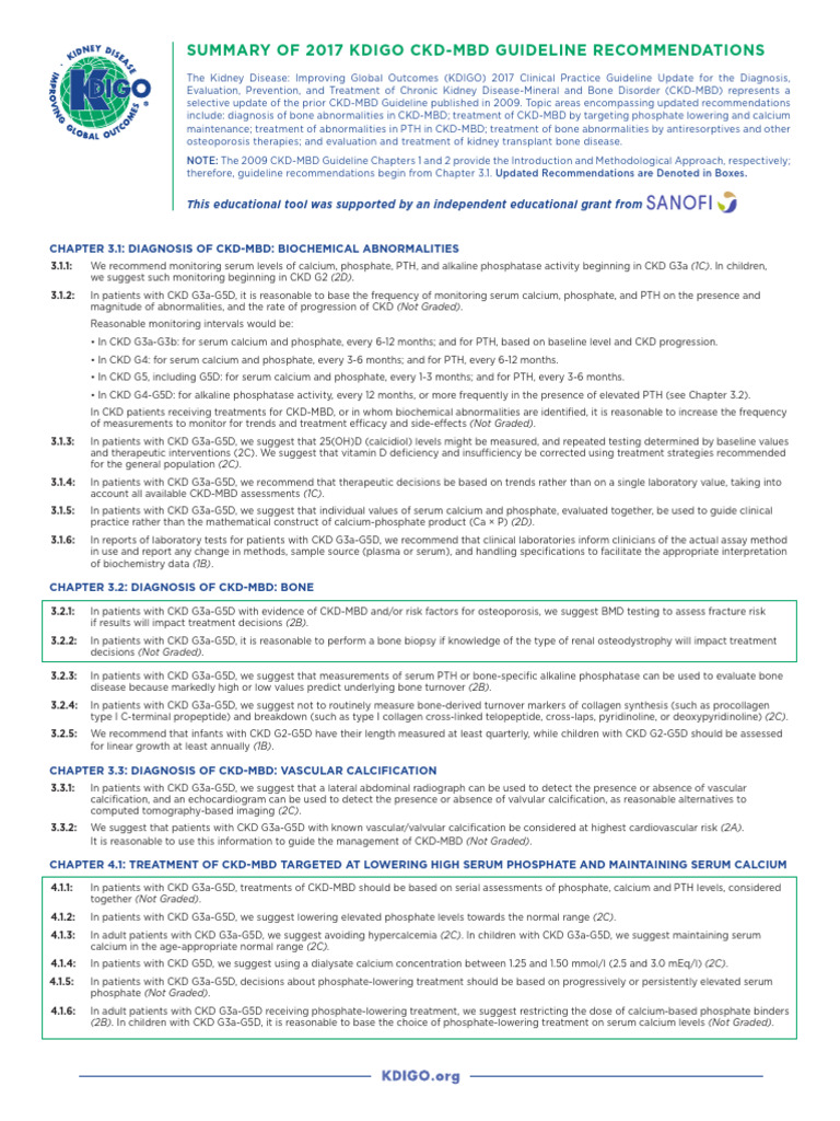 Kdigo CKD MBD Guideline r6 | PDF | Chronic Kidney Disease | Vitamin D