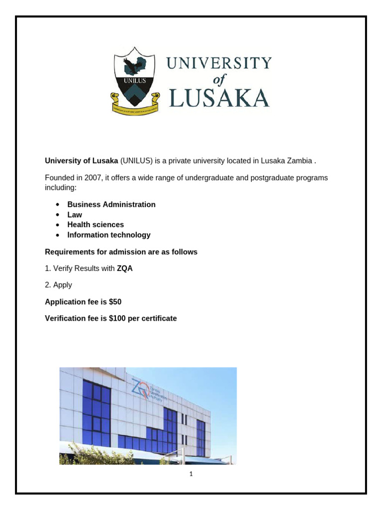 Unilus Requirements | PDF