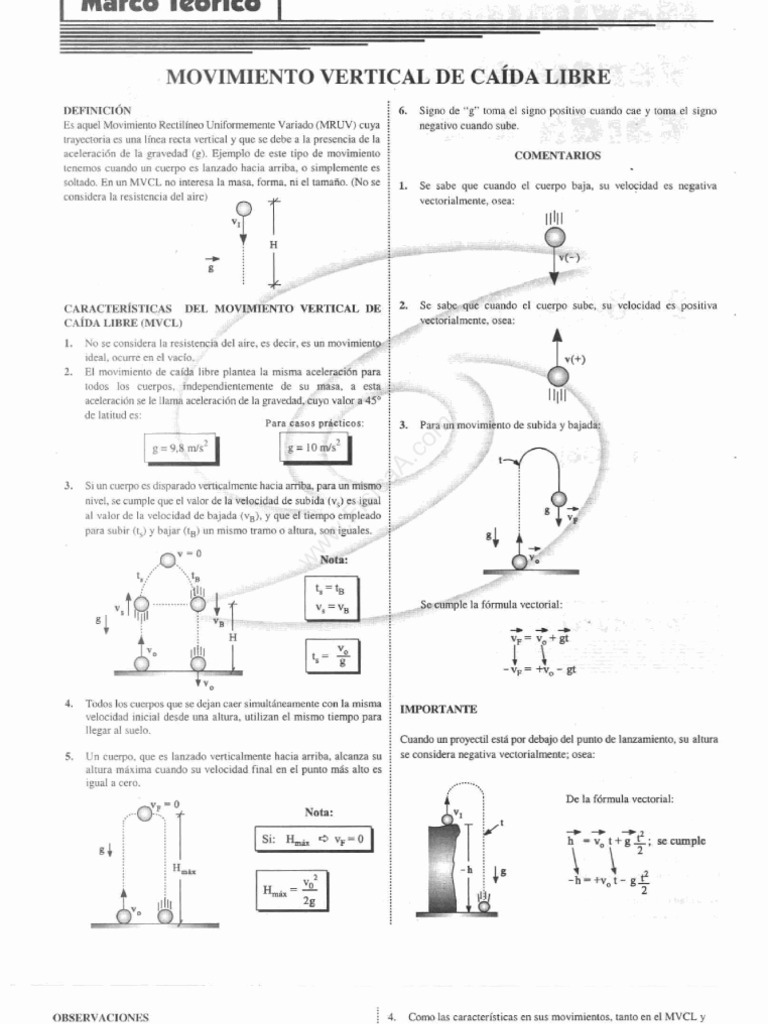 MOVIMIENTO VERTICAL DE CAÍDA LIBRE