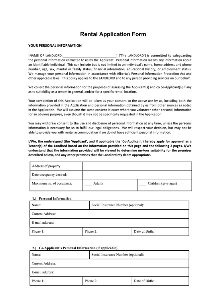 Rental Application | PDF