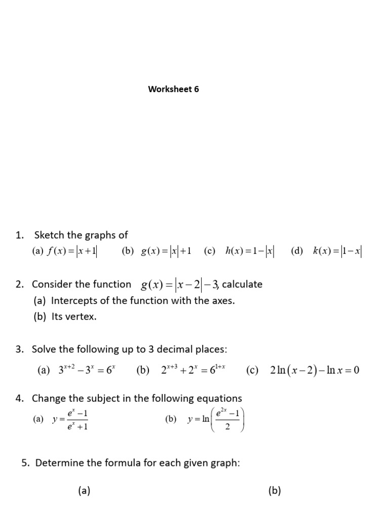 Worksheet 6 F | PDF
