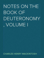 Notes on the Book of Deuteronomy, Volume I