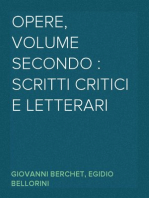 Opere, Volume Secondo : scritti critici e letterari