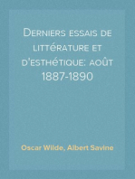 Derniers essais de littérature et d'esthétique: août 1887-1890