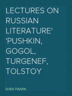 Lectures on Russian Literature
Pushkin, Gogol, Turgenef, Tolstoy