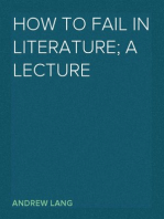 How to Fail in Literature; a lecture