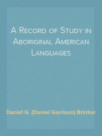 A Record of Study in Aboriginal American Languages