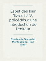 Esprit des lois
livres I à V, précédés d'une introduction de l'éditeur