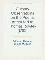 Cursory Observations on the Poems Attributed to Thomas Rowley (1782)