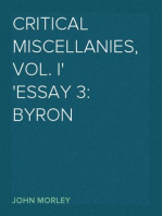 Critical Miscellanies, Vol. I
Essay 3: Byron